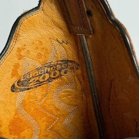 Lucchese 2000 VTG Womens Brown Leather Western Cowboy Boots 6 B USA Made - Picture 4 of 14